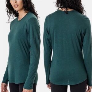 Segments Merino Wool Green/Blue Base Layer Long Sleeve Shirt Women’s Sz LargeTop
